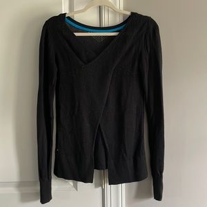 Black Open Front Sweater